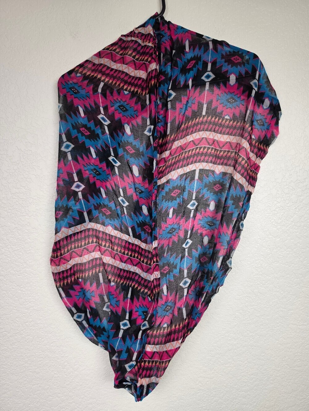 Infinity Scarf with Geometric Aztec Pattern - Picture 3 of 3